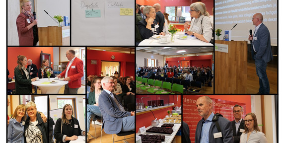 Fotocollage aus verschiedenen kleinen Bildern von der Veranstaltung 20 Jahre Rehabilitationstechnologie
