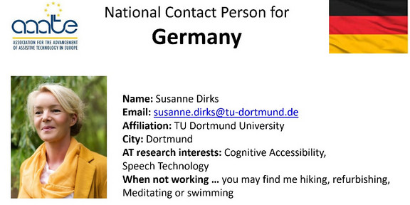 Informationen über Susanne Dirks, der nationalen Ansprechpartnerin für die AAATE